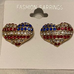 Heart Earrings Patriotic